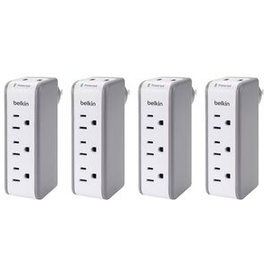 BELKIN 3-Outlet Mini Travel Surge Protector with USB Ports (set of X4)